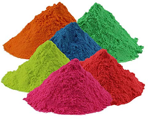 Abcuv Farbpulver-Beutel, Festivals, Partys, Holi, 6 x 100 g Beutel, 6 Farben
