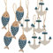 Logbuch-Verlag Deko Set maritim 5 Fische + 5 Anker Anhänger blau weiß 5-6 cm -BEW