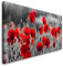 Paul Sinus Art GmbH Rote Mohnblumen im Feld 120x 50cm Panorama Leinwand Bild XXL Format Wandbilder Wohnzimmer Wohnung Deko Kunstdrucke