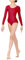 BODYWEAR LTD Langärmeliger Gymnastikanzug für Mädchen – glänzendes Nylon – bequeme Passform – Performance Wear – unverzichtbar für Tanzkurse – Ballett-Gymnastik, Tanz, Schule, Sportbekleidung, rot,