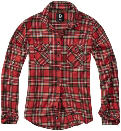 Brandit Amy Tartan Flanell Checkshirt Frauen Flanellhemd rot/schwarz XXL