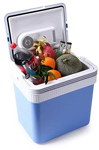 YADLCR Frigorifero Congelatore Portatile, Mini Frigo Elettrico Caldo E Freddo Portatile 24 Litri con Spina Accendisigari 12V Potere Domestico 220V for Auto con Scaffale Removibile