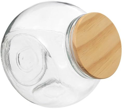 Five - Bocal à Bonbons en Verre Couvercle en Bois 2,1 L