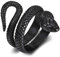Flongo Herren-Ring Daumenring Herrenring Männer-Ring Groß Breit Schlange Cocktail Band Ring Bandring Schwarz Siegelring Gotik Motorradfahrer Biker Accessoires Größe 59