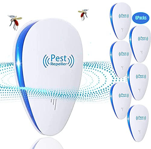 Gorgeous Garden Roses Ultrasonic Pest Repeller, Indoor Insect Rodent Humane Reject [6 Packs], Plug in Repellent for Mouse, Mosquito, Spider, Ant, fly, Friendly for Kids and Pets