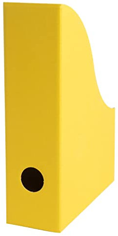 10 x PresentFill® Kleine Stehsammler Zeitschriftensammler Stehordner Gelb Sonnengelb für DIN A5 Format aus 100% Recycling Karton - Made in Germany für Schreibtisch, Archiv und Aufbewahrung
