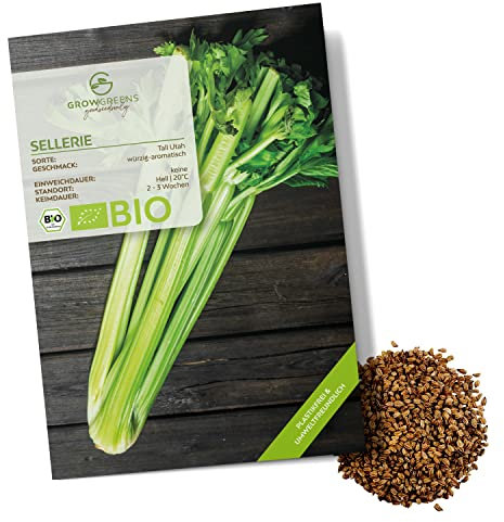 BIO Selleriesamen (Tall Utah, 250 Korn) - Staudensellerie Saatgut aus biologischem Anbau ideal für die Anzucht im Garten, Balkon oder Terrasse