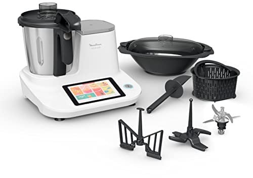 Moulinex Click & Cook - Robot de cocina con báscula de cocina integrada, potencia 1400 W, capacidad 3,6 L, 32 funciones, 10 programas automáticos, pantalla digital táctil, fácil uso HF506110