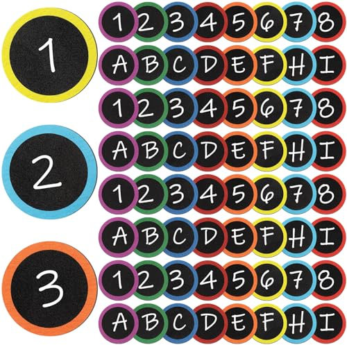 Tondiamo Magnetische Akzente, runde Whiteboard-Magnete für Klassenzimmer, bunte Kreise, blanko, 8 Farben (einfacher Stil), 48 Stück