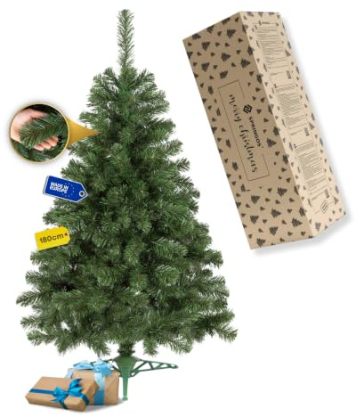 SPRINGOS Tannenbaum Tanne 150 cm Weihnachtsbaum Künstlich Naturgetreu Christbaum inkl. Ständer