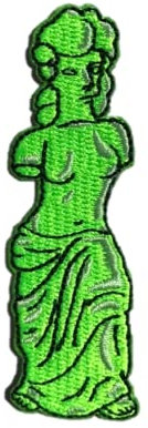 Venus Milo Aufnäher, 7,6 cm – Lustige Candy Jeans Patch Vollbestickt Aufbügler Aufnäher für Jacke, Jeans, Rucksack