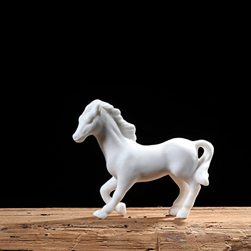 DECRZPB Keramikfigur Weißes Pferd Tierskulptur Keramik Ornament Arts Hotel Home Decor Office Hochzeitsgeschenk