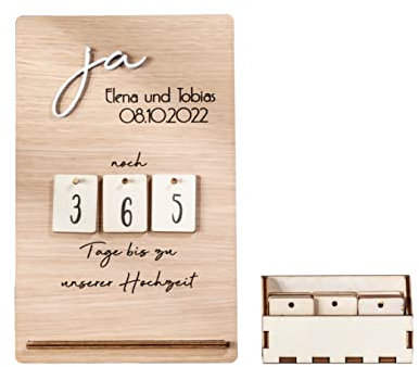 Verlobungsgeschenk, Countdown Tage bis zur Hochzeit