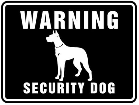 Aufkleber Hinweis Warnung „WARNING Security Dog“ Hunde Schild Folie selbstklebend | Größe wählbar Made in Germany, Größen Name: 15x20cm