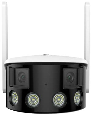 SANNCE 4MP WiFi IP Caméra de surveillance extérieure avec à double objectif ultra grand angle 180° IP Caméra extérieure, détection de personne, audio bidirectionnel, étanche, fente pour carte micro SD