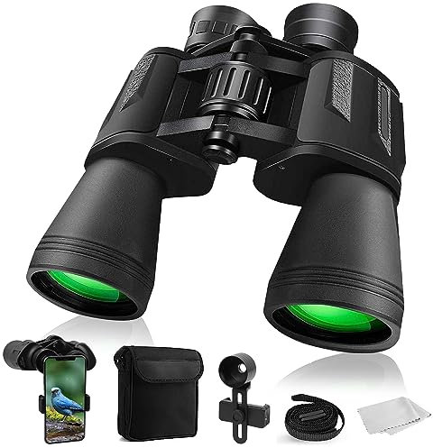 AGARELE Prismáticos 20x50 para Adultos,Prismáticos HD Impermeables con Prisma BAK4 y Lente FMC,Telescópicos Portátiles para Observación de Aves Fútbol Escalada Senderismo Viaje y Conciertos