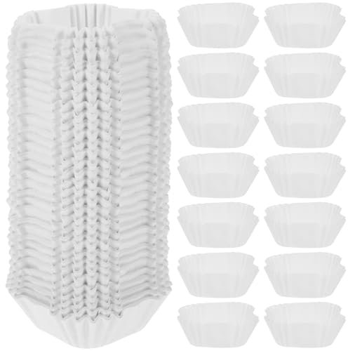 HOMSFOU 1000 Stück Muffins Leere Cupcake-Förmchen Backförmchen Für Cupcakes Muffinförmchen Halter Backzubehör Backpapier Kuchenpapier Kuchenbecher Quadratisch Weiß