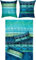 Erwin Müller Bettwäsche Flanell mit Wendekissenbezug blau Größe 40x80 cm / 135x220 cm - für die kühle Jahreszeit, mollig warm, temperaturregulierend, mit Reißverschluss