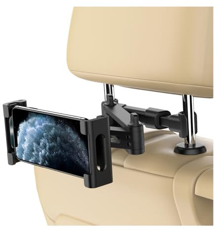 JNNJ Soporte Tablet Coche, Soporte Tablet Universal para Reposacabezas De Coche, Coche Reposacabezas con Apoyo 360 Rotación, Soporte Reposacabezas Automóvil Telescópico, para Smartphones Tablet