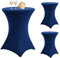 3 Stück Stehtisch Hussen 80cm,Hussen Stehtische Navy Blau für Ø 80-85 cm Stehtische und Bistrotische, Stretch-Tischdecke mit Fußtaschen für Hochzeit Geburtstagsfeier Bankett(80 cm, Navy Blau)