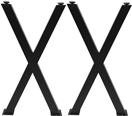 soudesileim 2 Stück Tischbeine Edelstahl X-Form, 72cm Tischkufen, Tischgestell Metall, 661 Pfund Tragfähigkeit, Einfache Montage, Doppelsäule, für Restauranttische, Gartentische