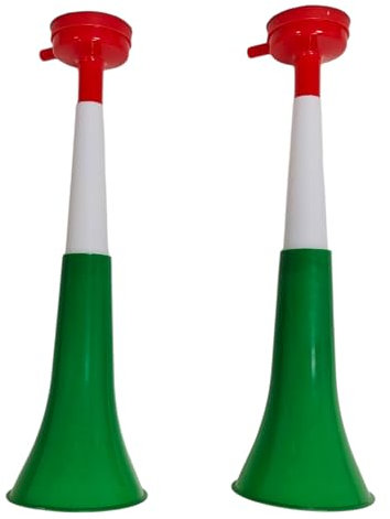 Vuvuzela Trompeten, zwei Körper, Zubehör für Fußball und Sportfeiern, lauter Lufthorn für Animation, ideal für den Transport (2 Produkte, Italien)