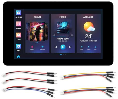 Waveshare ESP32-S3 7inch Capacitive Touch LCD Development Board, ESP32 with Display, 800×480, 5-Point Touch, Up to 240MHz Frequency, Supports WiFi & Bluetooth, for Esphome/Home Assistant Projects
