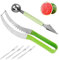 QGGTQG Watermelon Slicer Cutter - Cortador de sandía multifuncional con cuchillo para cortar frutas y 4 tenedores de acero inoxidable para melón, fruta del dragón