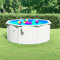 Sufrk Piscina con Pareti in Acciaio 300x120 cm Bianca,Piscina AUT O Portante da Esterno, Piscina Fuori Terra con Filtro e Valvola