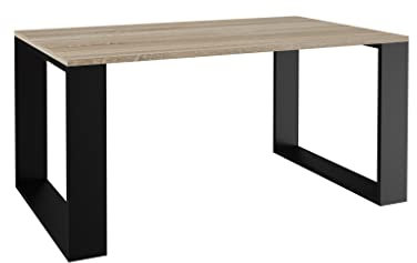 CDF Couchtisch Modern | Farbe: Eiche Sonoma-Schwarz | Moderne Bank für EIN Wohnzimmer, Zimmer, Büro | Form: Quadrat Rechteck | Regal für Kleinigkeiten, Zeitungen, Magazine oder Bücher