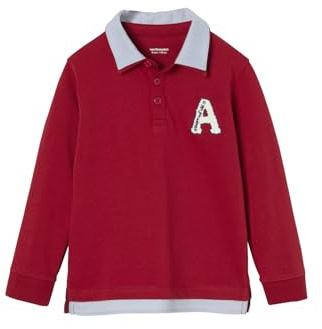 Vertbaudet Jungen Poloshirt mit Lageneffekt dunkelrot 128