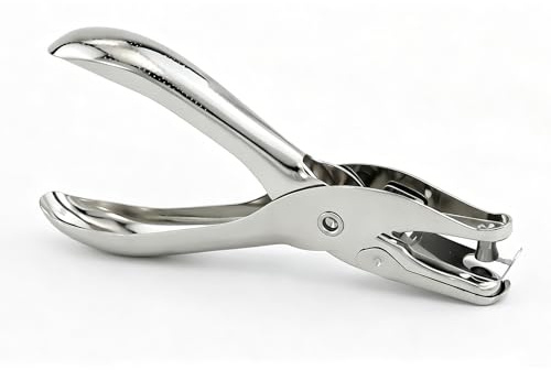 Single 1 Piece 6mm Hole Punch Chrome Plated Metal Pliers for Paper and Card Gift Tags