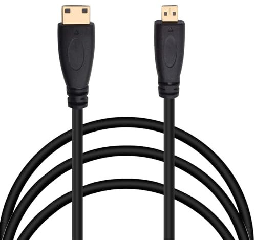 VIEVRE 3,0m Micro HDMI auf Mini HDMI Kabel, Mini HDMI auf Micro HDMI, Micro HDMI Adapter 1080p für Audio-Video-Signalübertragung, Kompatibel mit Kamera-Tablet-Monitor