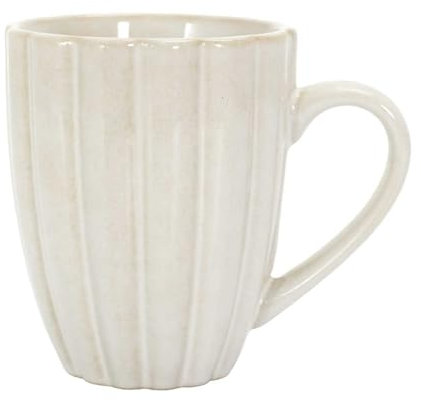 HOME DECO FACTORY, KA0415, Mug élégant 30cl en Beige, Design raffiné avec reliefs subtils, Ergonomique et Polyvalent pour Toutes Vos Boissons, Parfait pour Un Usage Quotidien Taille : 30cl, Beige