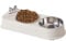 Zuasdvnk Gamelles en acier inoxydable pour chien - Double gamelle pour chiens et chats - Gamelles en acier inoxydable avec station en résine antidérapante pour petits animaux de compagnie, chiots