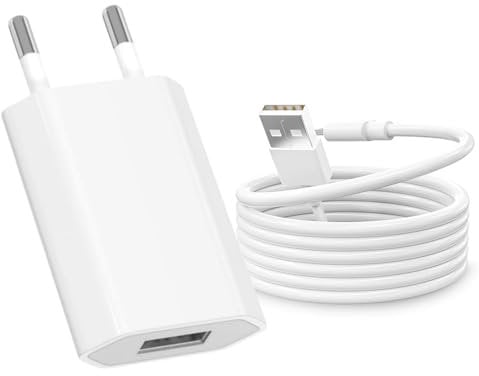 iPhone Ladekabel 2M mit iPhone Ladegerät, USB Ladegerät iPhone Netzteil USB Stecker Charger Adapter und Apple Ladekabel Lignting für iPhone 14 13 12 11 Pro Max XS XR 8 7 6