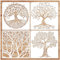 Grands pochoirs réutilisables pour peinture sur bois - Motif arbre de vie - Pour décoration murale, meubles, toile, décoration d'intérieur (arbre 4)