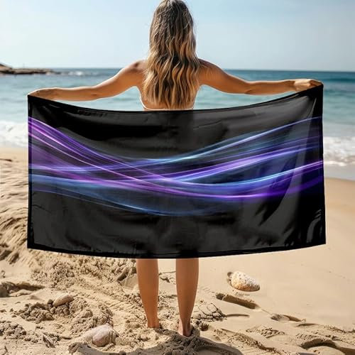 KLJFIGUT Toalla Playa Grande Raya Toalla Piscina Microfibra 100x200 cm, Ligera Toallas de Playa para Adultos, 3D Impresión de Secado Rápido para Gimnasio,Sauna,Natación