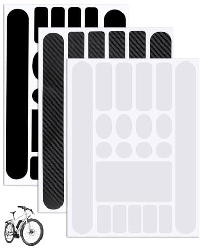KEMUZ 3 Piezas Protector de Cuadro Bicicleta MTB, Pegatina Antiarañazos para Bicicleta de Montaña y Carretera, Película Protectora de PVC Resistente al Agua, Protección Cadena y Marco