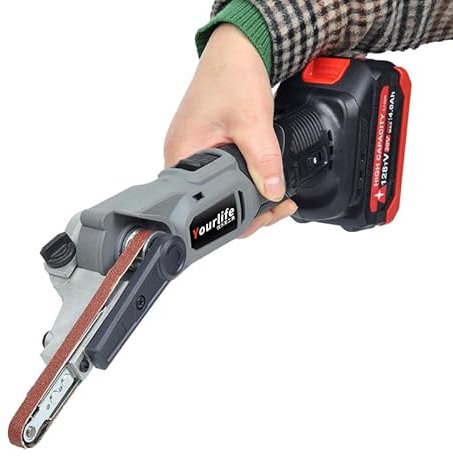 Bandschleifer für Makita 18V Akku, Elektrische Bandfeile mit 6 Geschwindigkeiten, 35° Einstellbare Bandschleifgerät Fingerschleifer Bandschleifmaschine zum Polieren von Holz und Metall (ohne Akkus)