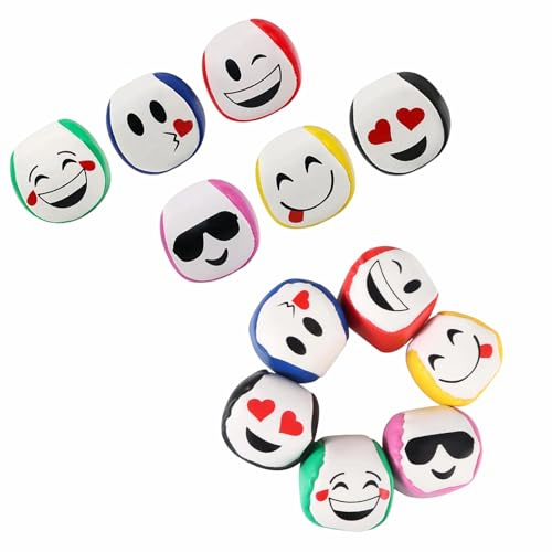 FUSONGQINTANG 12 Stück Jonglierbälle 5cm Leder Kreative Jonglierball Set Langlebige Weiche Juggling Ball für Anfänger Erwachsene Mädchen Jungen Profis Drinnen Draußen