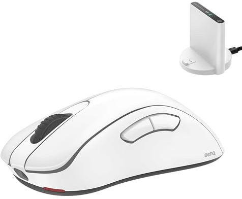 BenQ ZOWIE EC1-DW 4K Wireless Mouse for Esports White Edition, ​Sports Science, 4K Enhanced Receiver, 64g, Ergonomic Design, Driverless, 3950 sensor, 4K Polling Rate