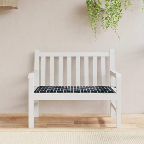 Frdhee Gartenstuhl Auflagen, Gartenbank-Auflage Schwarz Karomuster 120x50x4 cm Oxford-Gewebe für Sitzbank Gartenbank Gartenmöbel