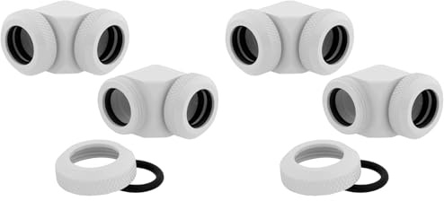 Corsair Hydro X Series XF Hardline 90 Degree 12mm OD Fittings, Twin Pack (Solid Brass Durability, Quality Finish, Double O-Ring Hardline Compression Design, Easy 12mm Diameter Tubing Fitting) Gold