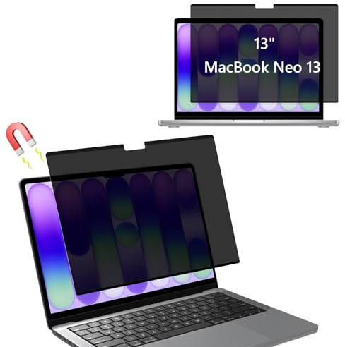 MokaZii Magnétique Filtre de Confidentialité pour MacBook Neo 13 Pouces A18 Pro 2026, Anti-Espion Anti-Lumière Bleu Amovible Filtre Protecteur D'écran pour MacBook Neo 13