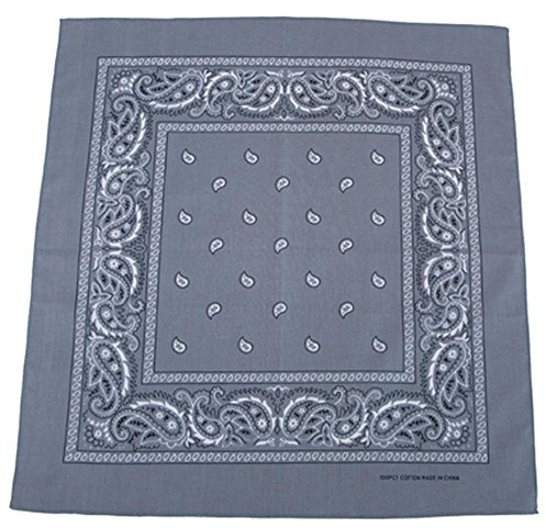 Bandanna, Cotton, Size 55 x 55 cm, grey, 55 x 55 cm