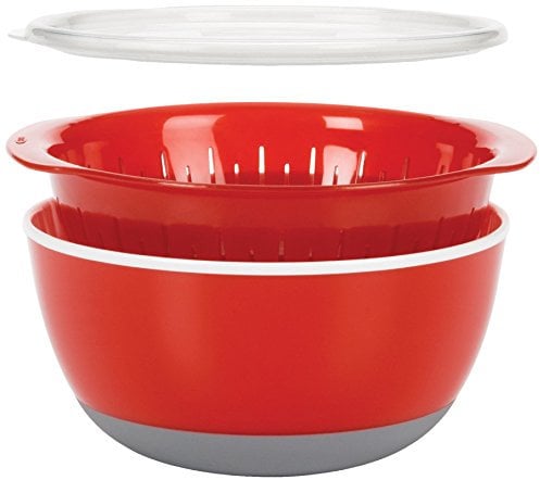 OXO Good Grips Berry Bowl Set - 3-Piece, Red/Grey