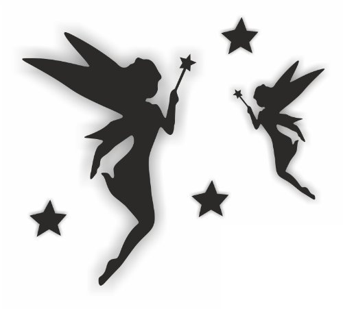 Sea View Stickers 52 Fairy Stickers - Black