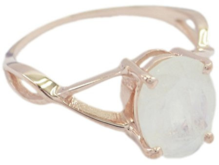 RIYO Glänzender Regenbogen Mondstein 925 Sterling Silber Roségold weißer Ring Jaipur 51