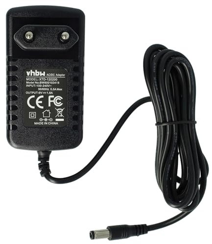 vhbw Drucker Netzteil kompatibel mit Brother P-Touch 1000, 1005F, 1010, 1080, 1090, 1230PC, 1250, 1260, 1280, 1280DT AC Netzkabel Ladegerät 1.6A